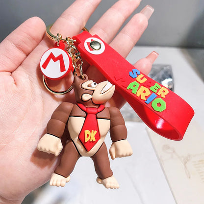 19 Styles Anime Keychain Mario Bros Luigi Toad Bowser Action Figure Model PVC Cartoon Bag Doll Pendant Toys Gift