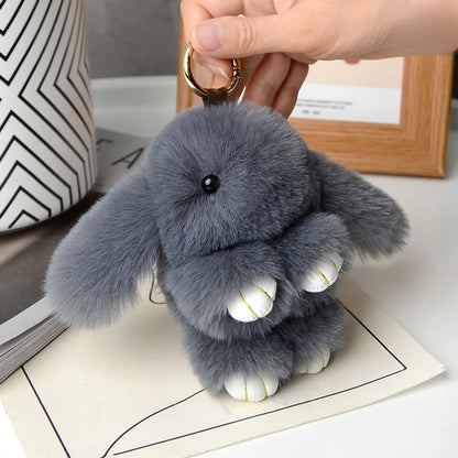 15cm Gifts Rabbit Fur Keychain Women Bag Car Key chain Pendant Decoration Jewelry Bags Hangings Accessories
