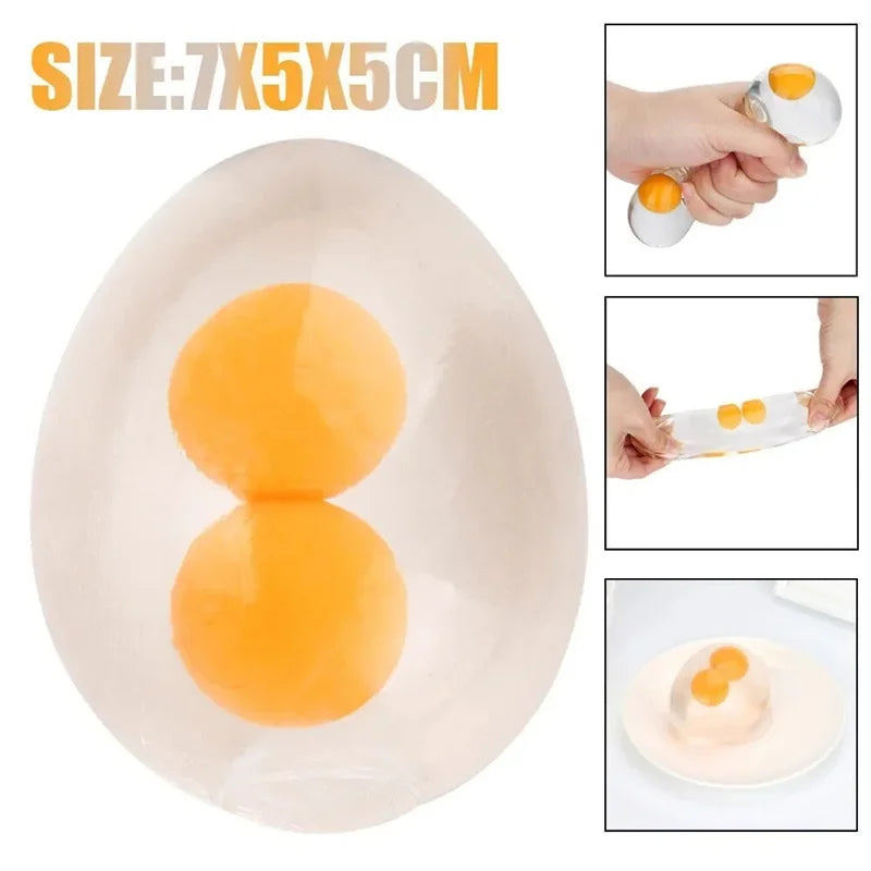 Funky Egg Squishy Ball Clear Squeeze Splat Ball Easter Basket Fillers Squishies Fun Toy Anxiety Reducer for Kids Adults