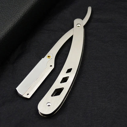 Men Shaving Barber Tools Hair Razor and Blades Antique Black Folding Shaving Knife Unisex Hair Removal (Without Blade)