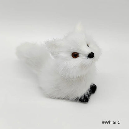 Mini Cat Rabbit Fox Owl Simulation Fur Model Plush Cats Action Figures Decor Gifts Imitation Animal Doll Home Decor Ornaments