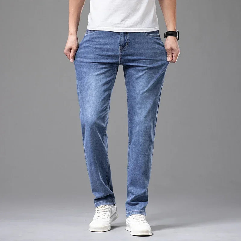 Men's Lightweight High-Waist Stretch Jeans