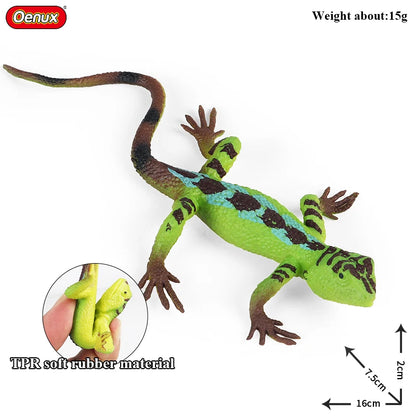 Oenux New Simulation Wild Reptile Animals Action Figures Lizard Model Figurines Kids Education Congnitive Scene Decoration Toy