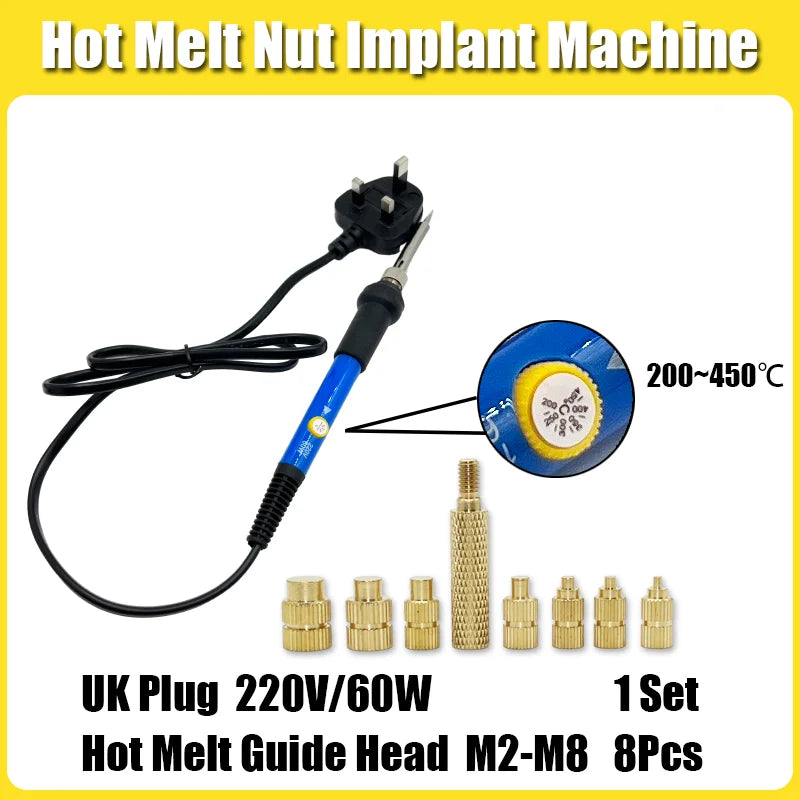 M2 M3 M4 M5 M6 Heat Melt Insert Nut Soldering Iron Tip Embedded Brass Hot Melt Nut Thread Insertion For Plastic 3d Printing Kit