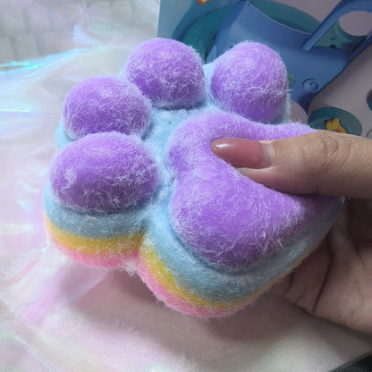 12cm Gradient Color Cat Paw Pinch Decompression Toy Squishy Fidget Toy Relax Squeeze Toy Slow Rebound Stress Relief Cat Claw Toy
