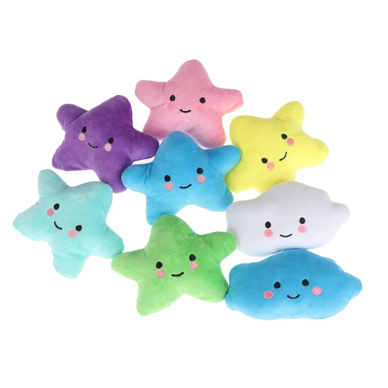 1Pc Mini Star Cloud Soft Plush Sounding Toy Colorful Plush Stuffed Doll Gift Pet Dog Toy For Kids Children Girls