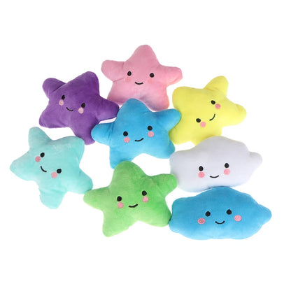 1Pc Mini Star Cloud Soft Plush Sounding Toy Colorful Plush Stuffed Doll Gift Pet Dog Toy For Kids Children Girls