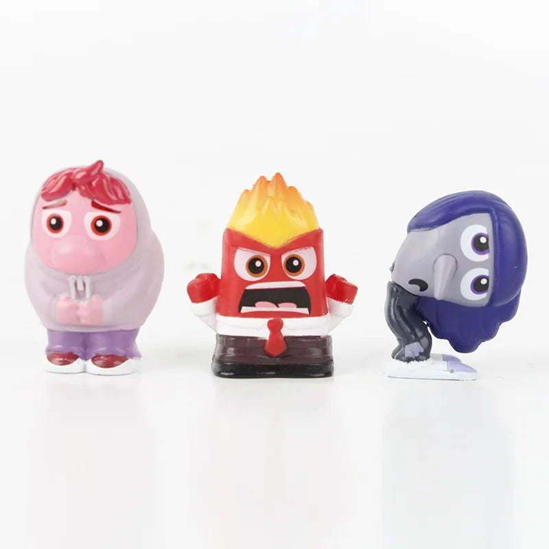9 Pcs/Set New Inside Out 2 Action Figure Toy Sadness Joy Anger Disgust Fear Model Doll Cake Decorative Desk Ornament Kids Gift