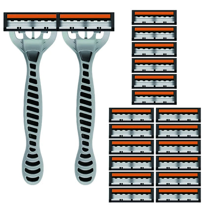 3-Layers Stainless Steel Blade Men Women Manual Safety Razor Hair Removal Shaving Replaceable Shaver Head