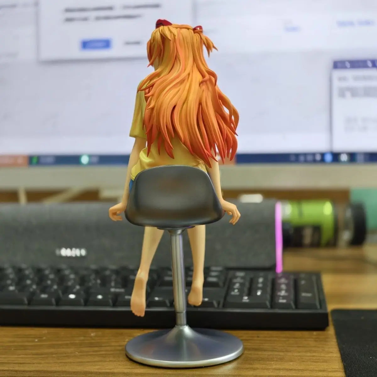 25cm 9.8 inch Anime Asuka Langley Soryu Action Figures Pvc Statue Desktop Ornamen Collection Statue Model Decoration Room Gift