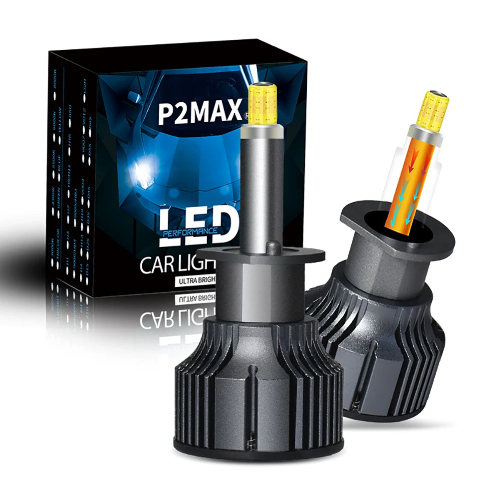 Copper Pillar 6 Sides 360 LED Headlight Bulbs H1 H7 H8 H11 9005 HB3 9006 HB4 9012 HIR2 6000K Super White For Car Headlight Light
