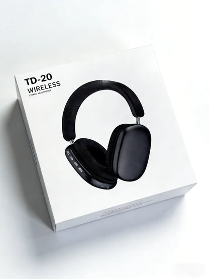 TD-20 Wireless Headphone 3D Spatial Audio Earphone Bluetooth 5.3 Headset 40mm Driver Over Ear Headphone 24H for Mobile Phone PC