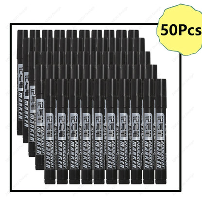1-100Pcs Waterproof Oil-based Marker Pen Quick Dry Black Blue Red Ink Permanent for Metal Glass Stationery Art School Supply