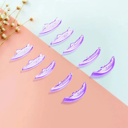 5 Pairs C Curl Silicone Eyelash Pads - Sticky 3D Lashes Lifting Rod Shield Curler Makeup Tool Accessories