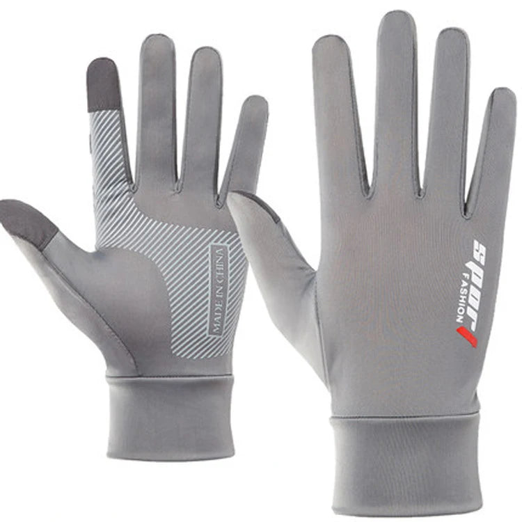 Summer Men Women Gloves Fitness Sports Fishing Cycling Ice Silk Breathable Elastic Sun Protection Touchscreen Driving Gloves