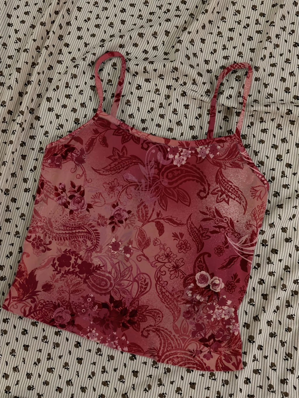 Floral-Print Cropped Tank Top