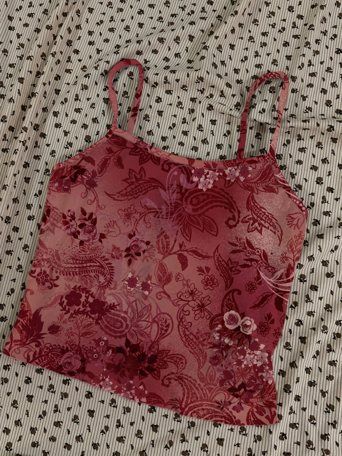 Floral-Print Cropped Tank Top