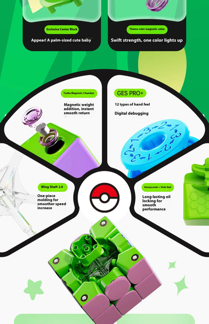 Gan Pok é Mon Joint Third Order Magnetic Competition Special Children'S Puzzle Toy Gift Pikachu Johnny Turtle Birthday Gifts