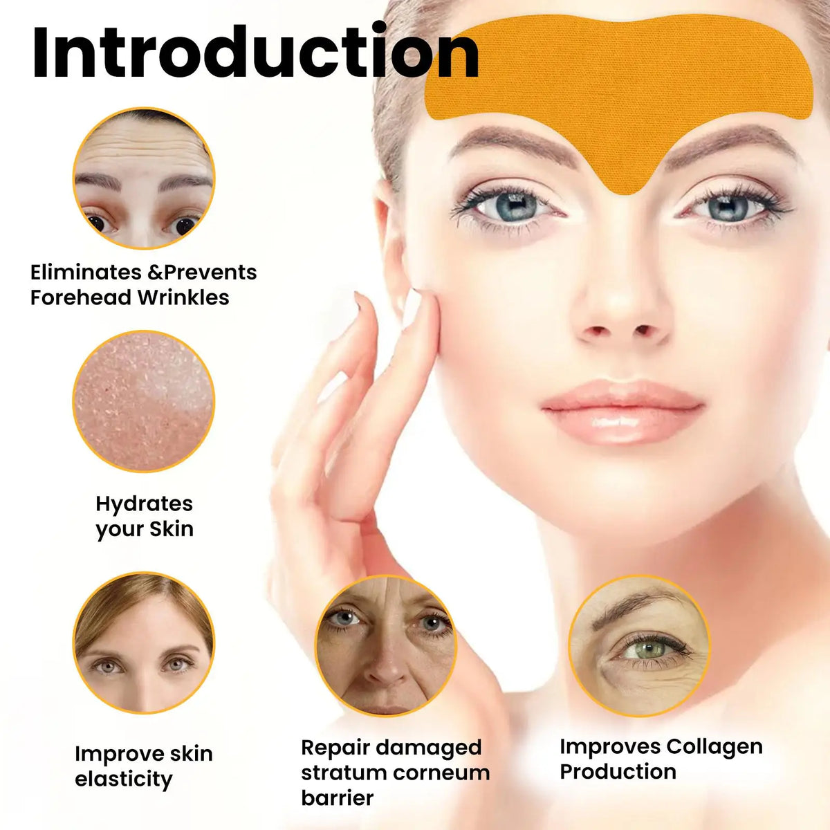 Forehead Wrinkle Patch Reduce Fine Lines Firming Smoothing Tighten Forehead Collagen Gel Patch Skin Care Stickers for Women