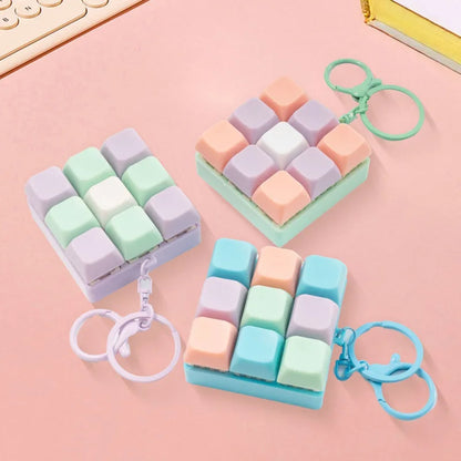 9 Keys Keyboard Fidget Keychain Antistress Keyboard Button Fingertip Key Cap Pendant Stress Relief Toys for Children Adults Gift