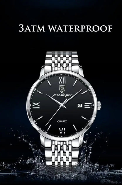 POEDAGAR Luxury Sports Men's Wristwatch Stainless Steel Waterproof Date Man Watch High Quality Casual Fashion Quartz Men Watches