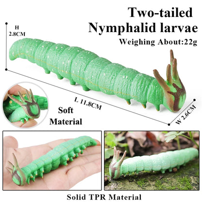 Oenux Soft Wild Insect Animal Model Caterpillar Lizard Snake Chameleon Gekko Action Figures TPR Halloween Trick Toy Kid Gift