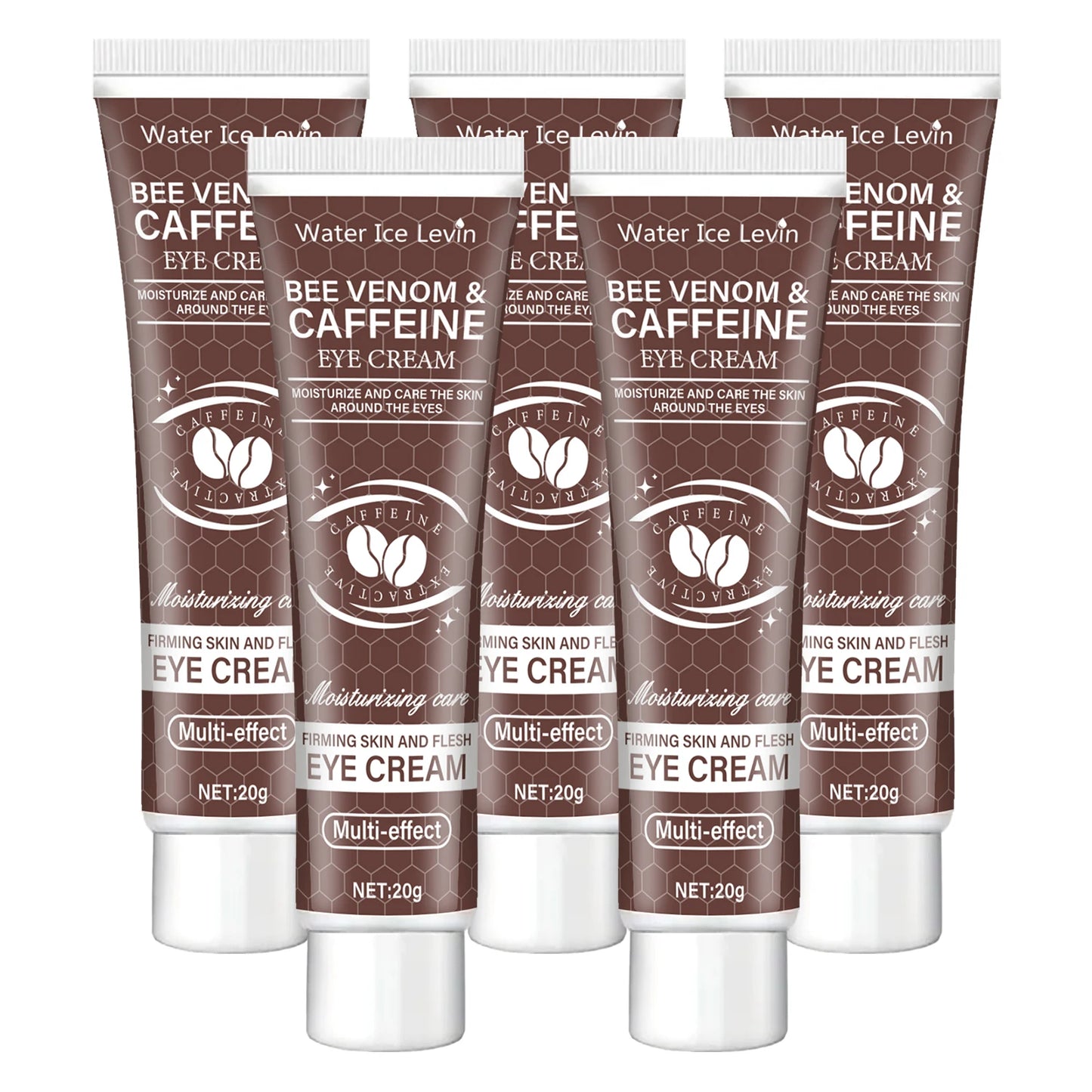 Natural Caffeine Powerful Moisturizing Firming Eye Cream 20g for Puffy and Dark Circles Post-Lifting Area after Using, Reduce Wrinkles and Aging, Light Beige Relaxation