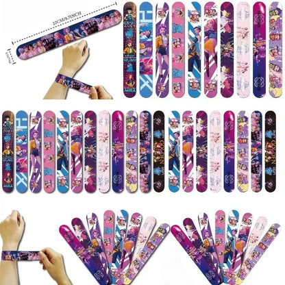 Colorful Anime Girl Slap Bracelets, Fun Snap Wristband Toys for Kids Birthday Party, Classroom Rewards & Holiday Gifts