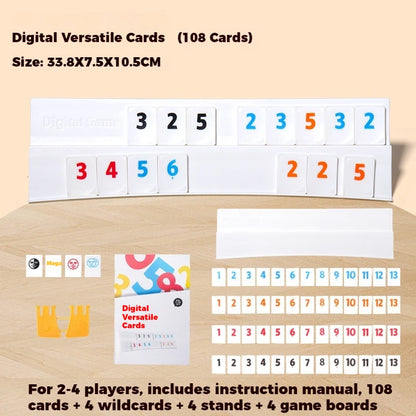 M/L/XL Digital Game Set, Travel Rummy, Mahjong, Rummybrix, Number Game Cards - Adult Leisure Party Board Game Travel Game