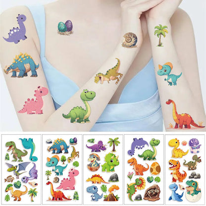 10 Sheets Dinosaurs Tattoo Sticker Temporary Fake Tattoo Arm Hands Body Waterdichte Tatouages Pour Kids Toy Gift