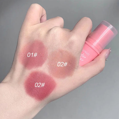 3in1 Monochrome Blusher Cheek Lip Tinted Durable Matte Natural Rouge Powder Blusher Stick Cream Matte Contour Makeup Cosmetices