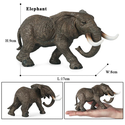 Oenux African Wild Animals Elephant Model Simulation Big Mammoth Action Figures Figurine PVC Educational Toy For Kids Gift