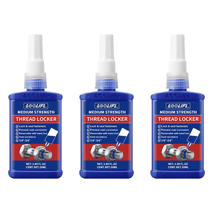 LOOLIFL Blue Thread Locker 243 Nuts-Bolts Locker, Screw Adhesive Lock Tight Seal Fasteners Anaerobic Curing Metal Glue,Rustproof