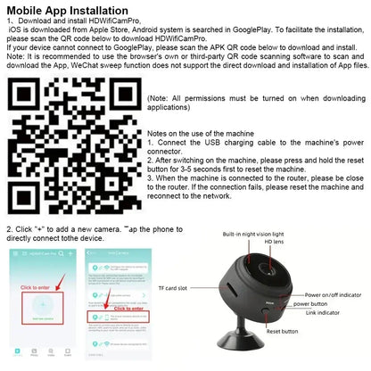Mini A9 WiFi 1080P HD Security Camera Wireless Monitoring Security Protection Remote Monitor Surveillance Camcorders Smart Home