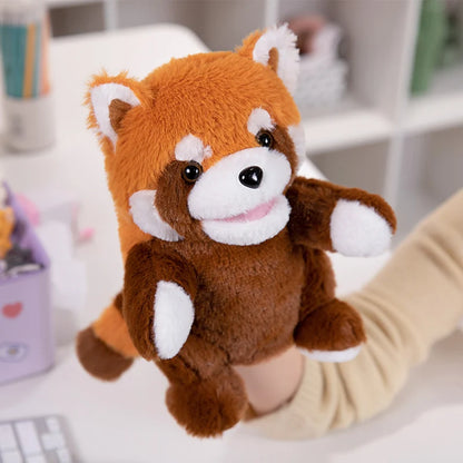 Cartoon Animal Hand Puppet Parent-child Game Doll Husky Fox Bear Dog Pig Tiger Lion  Appease Toys Birthday Gifts For Children ﻿