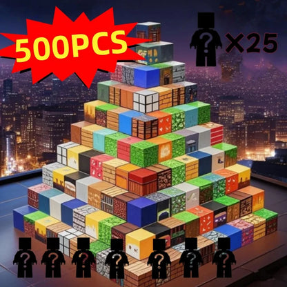 500pcs DIY Magnetics Building Blocks Mini World Magnetic World Kids DIY Model Building Blocks Puzzle Blocks For Children's TOYS
