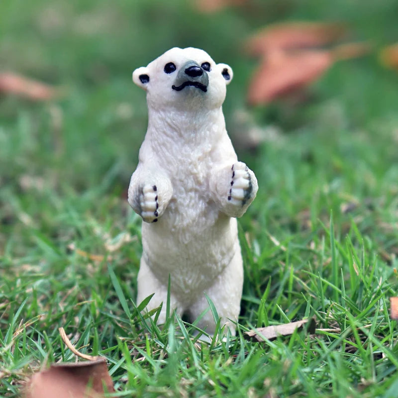 Oenux Arctic South Pole Animals Simulation Penguins Polar Bear Wolf Beluga Whale Action Figures Model Figurine PVC Kid Toy Gift