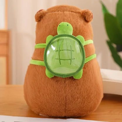 Capybara Plush Toy Kawaii Stuffed Animals Fluffy Capybara With Strawberry Tortoise Slap Bracelet keychain Birthday Gift