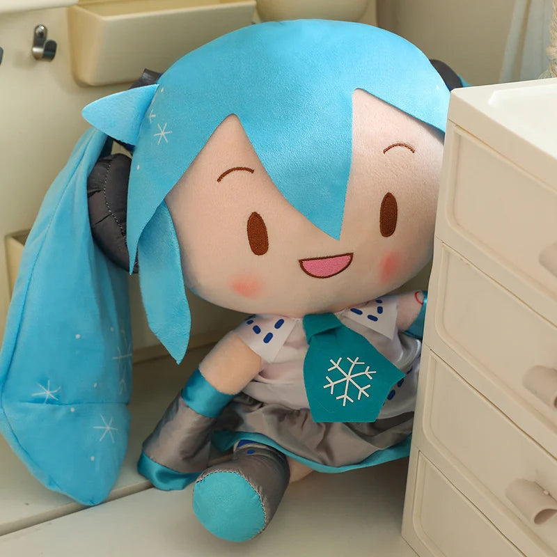 32cm Cute Hatsune Miku Plush Toy Kawaii Anime Miku With Bow High Quality Plushies Home Decor Soothing Plushie Birthday Gift Girl