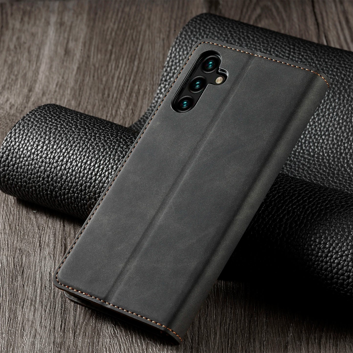 Leather Phone Case For Samsung S26 S25 edge S24 S23 FE S22 Ultra S21 S20 S10 Plus Note 20 10 9 Magntic Flip Card Wallet Cover
