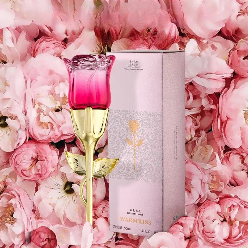 50ml Women’s Rose-Shaped Perfume Bottle Long-Lasting Floral Eau De Parfum with Romantic Scents Elegant Gift & Daily Fragrance