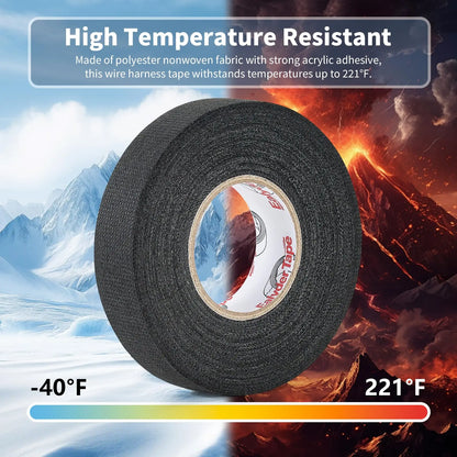 Electrical Tape Heat Resistant Harness Tape Insulation Automotive Fabric Cloth Tape Waterproof Noise Resistance Adhesives Tapes