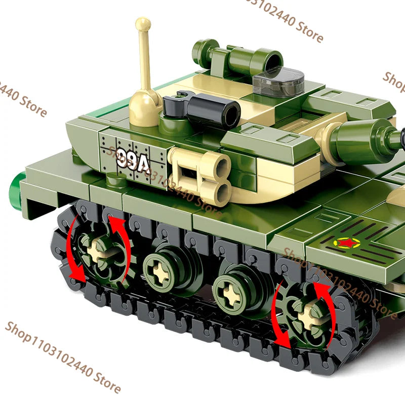 WW2 King Tiger Heavy Tank Building Blocks - DIY Military Model Kit , Educational Toy Gift for Kids