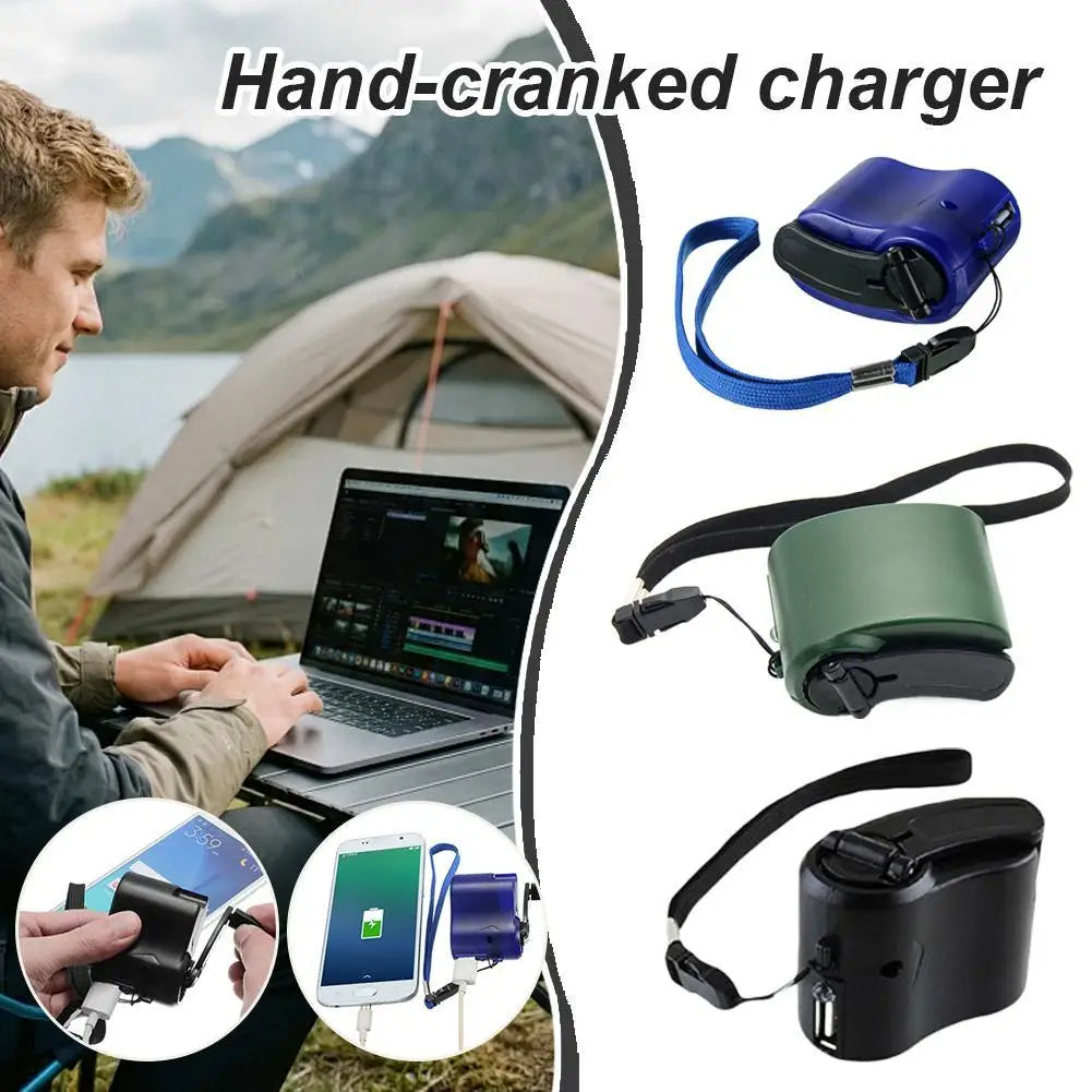 EDC Hand Crank USB Emergency Charger Manual Power Generator Outdoor Survival Tool For Camping Hiking Travel Hand Powered Charger