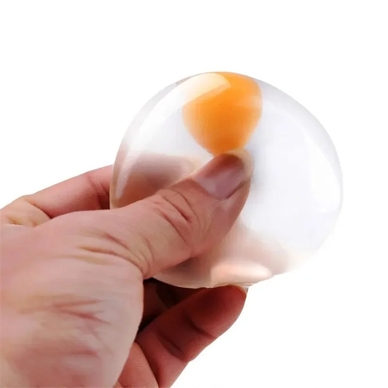 Funky Egg Squishy Ball Clear Squeeze Splat Ball Easter Basket Fillers Squishies Fun Toy Anxiety Reducer for Kids Adults