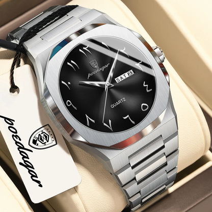 POEDAGAR Luxury Fashion Men's Clock Waterproof Week Date Male Watch Quartz Stainless Steel Business Watches For Man Reloj Hombre