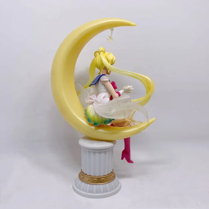 Funny Joy Anime Figures Female Warrior Moon Hare Doll Charm Angel Sailor  Hare Kawaii  PVC Model Cake Decoration Gift For Girls