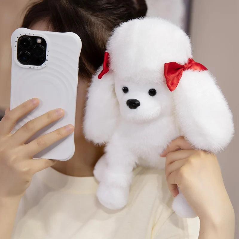 Hot Sale Realistic Sitting Poodle Pug Puppy Plush Toys Stuffed Doggy Cute Fluffy Plush Pet Room Decor Children Birthday Gift