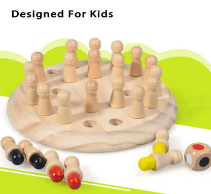 Wooden Memory Match Stick Chess Color Game Board Puzzles Montessori Educational Toy Cognitive Ability Learning Toys For Children