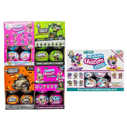 5x Surprise Ball Unicorn Monster Trucks Blind Box Doll Gifts Toy Model Anime Figures Collect Ornaments